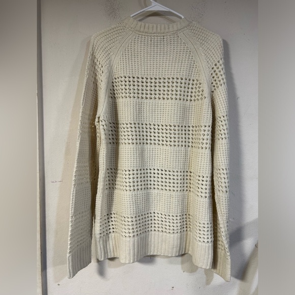H&M Oversized Cream Wool Blend Cable Knit Chunky Sweater sz L - Picture 2 of 4